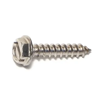 #10 x 1" Slotted Hex Washer Head, Sheet Metal Screw, Stainless Steel (Bulk Box 1 lb)