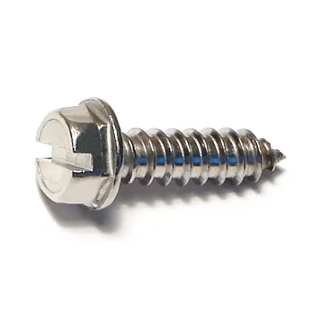 #12 x 3/4" Slotted Hex Washer Head, Sheet Metal Screw, Stainless Steel (Bulk Box 1 lb)