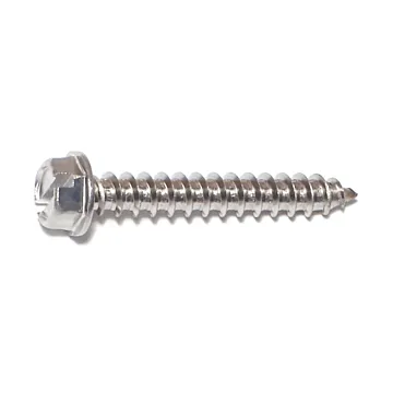 #12 x 1-1/2" Slotted Hex Washer Head, Sheet Metal Screw, Stainless Steel (Bulk Box 1 lb)