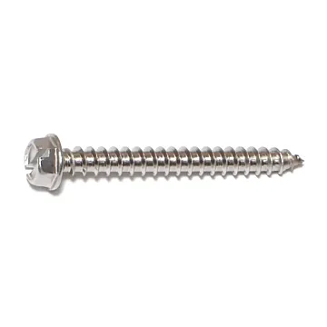 #12 x 2" Slotted Hex Washer Head, Sheet Metal Screw, Stainless Steel (Bulk Box 1 lb)