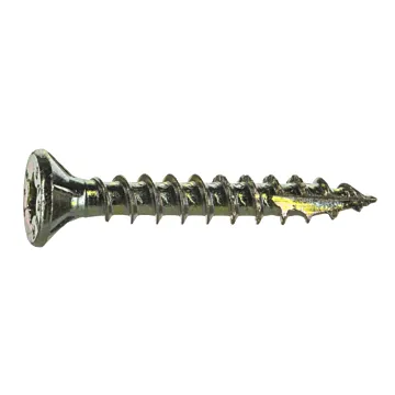 #6 x 1" Star Flat Head, Wood Screw, Yellow Zinc (Bulk Box 1 lb)