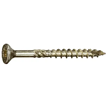 #9 x 2" Star Flat Head, Wood Screw, Yellow Zinc (Bulk Box 1 lb)