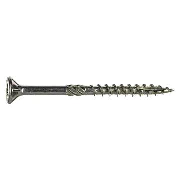 #9 x 2-1/4" Star Flat Head, Wood Screw, Yellow Zinc (Bulk Box 1 lb)