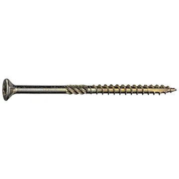 #9 x 3" Star Flat Head, Wood Screw, Yellow Zinc (Bulk Box 1 lb)