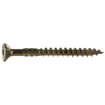 #12 x 2-1/2" Star Flat Head, Wood Screw, Yellow Zinc (Bulk Box 1 lb)