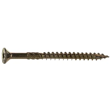 #12 x 3" Star Flat Head, Wood Screw, Yellow Zinc (Bulk Box 1 lb)