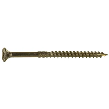 #12 x 3-1/2" Star Flat Head, Wood Screw, Yellow Zinc (Bulk Box 1 lb)
