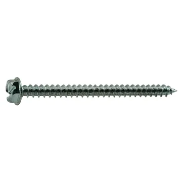 #10 x 2-1/2" Slotted Hex Washer Head, Sheet Metal Screw, Zinc (Bulk Box 1 lb)