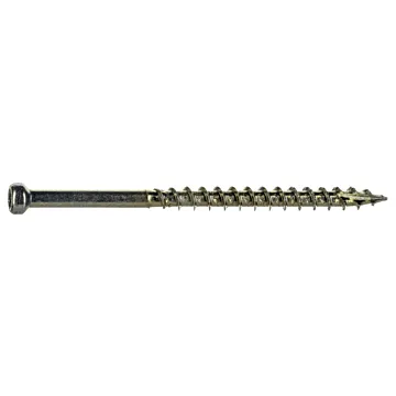 #8 x 2-1/2" Star Drive, Trim Head Screw, Yellow Zinc (Bulk Box 1 lb)