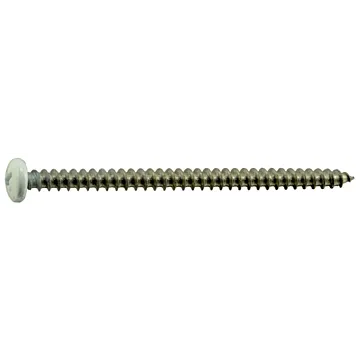 #10 x 3" Phillips Pan Head, Shutter Screw, Stainless Steel, White (Bulk Box 1 lb)