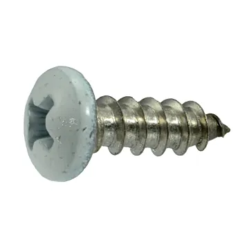 #8 x 1/2" Phillips Pan Head, Sheet Metal Screw, Stainless Steel, White (Bulk Box 1 lb)
