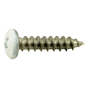 #8 x 3/4" Phillips Pan Head, Sheet Metal Screw, Stainless Steel, White (Bulk Box 1 lb)