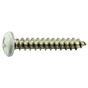 #8 x 1" Phillips Pan Head, Sheet Metal Screw, Stainless Steel, White (Bulk Box 1 lb)