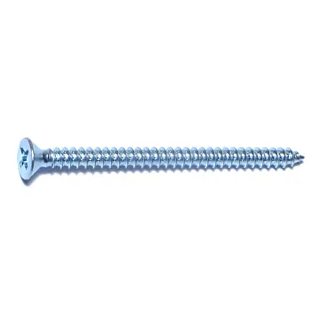 #6 x 2" Phillips Flat Head, Sheet Metal Screw, Zinc (Bulk Box 1 lb)