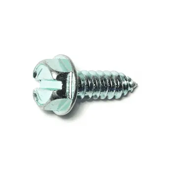#14 x 3/4" Slotted Hex Washer Head, Sheet Metal Screw, Zinc (Bulk Box 1 lb)
