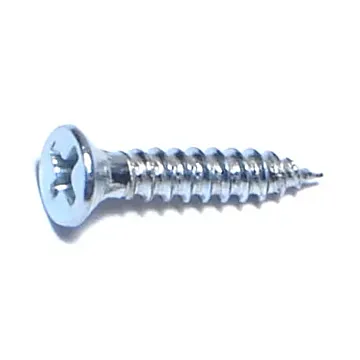 #4 x 5/8" Phillips Flat Head, Wood Screw, Zinc (Bulk Box 24 pk)