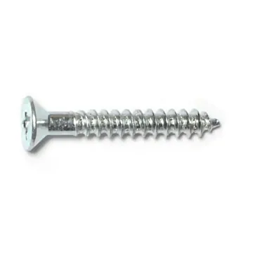 #6 x 1" Phillips Flat Head, Wood Screw, Zinc (Bulk Box 20 pk)