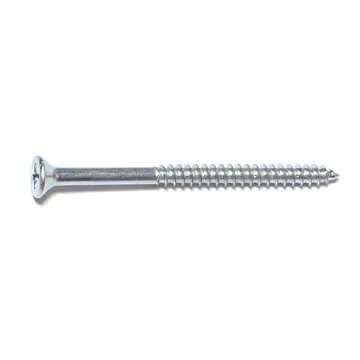 #6 x 2" Phillips Flat Head, Wood Screw, Zinc (Bulk Box 8 pk)