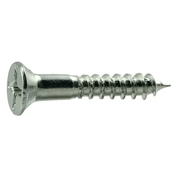 #8 x 1" Phillips Flat Head, Wood Screw, Zinc (Bulk Box 15 pk)