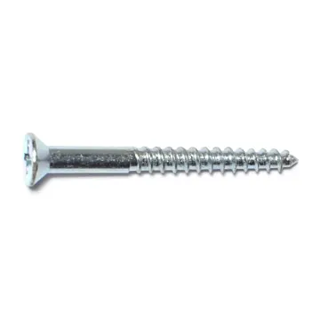 #10 x 2" Phillips Flat Head, Wood Screw, Zinc (Bulk Box 6 pk)