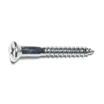 #14 x 2" Phillips Flat Head, Wood Screw, Zinc (Bulk Box 4 pk)
