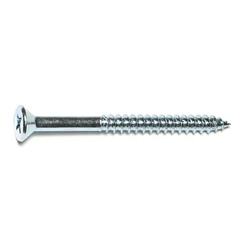 #14 x 3" Phillips Flat Head, Wood Screw, Zinc (Bulk Box 3 pk)