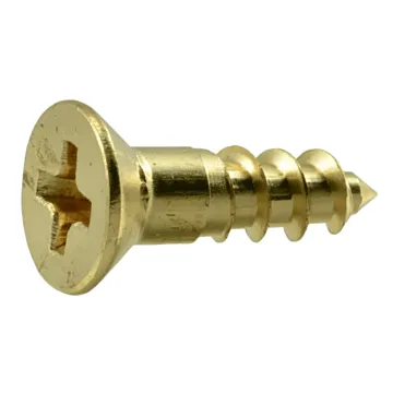 #6 x 1/2" Phillips Flat Head, Wood Screw, Brass (Bulk Box 10 pk)