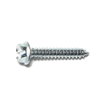 #8 x 1" Slotted Hex Washer Head, Sheet Metal Screw, Zinc (Bulk Box 10 pk)