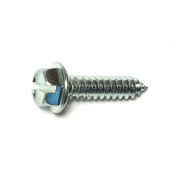 #14 x 1" Slotted Hex Washer Head, Sheet Metal Screw, Zinc (Bulk Box 4 pk)