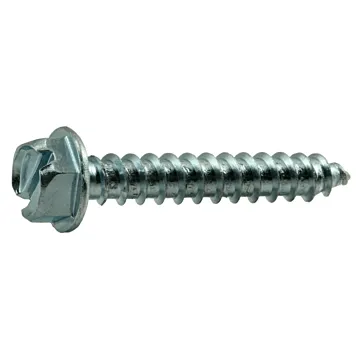 #14 x 1-1/2" Slotted Hex Washer Head, Sheet Metal Screw, Zinc (Bulk Box 3 pk)