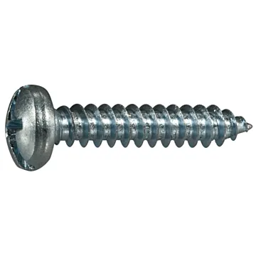 #10 x 1" Combo Pan Head, Sheet Metal Screw, Zinc (Bulk Box 9 pk)