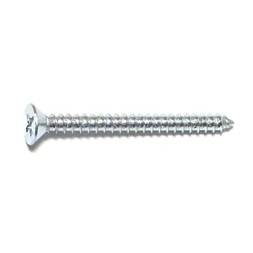 #6 x 1-1/2" Phillips Flat Head, Sheet Metal Screw, Zinc (Bulk Box 10 pk)
