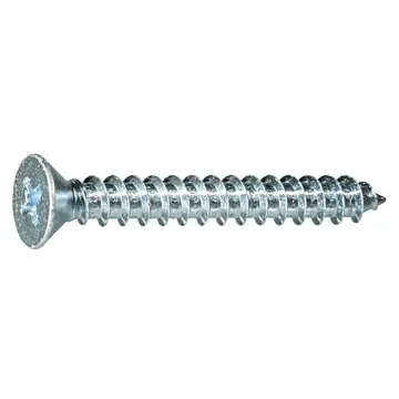 #10 x 1-1/2" Phillips Flat Head, Sheet Metal Screw, Zinc (Bulk Box 6 pk)