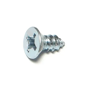 #12 x 1/2" Phillips Flat Head, Sheet Metal Screw, Zinc (Bulk Box 10 pk)
