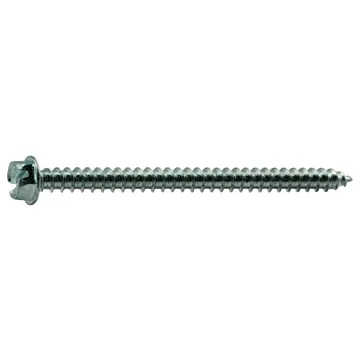 #12 x 3" Slotted Hex Washer Head, Sheet Metal Screw, Zinc (Bulk Box 3 pk)