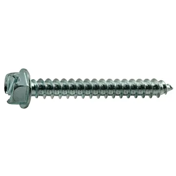 #14 x 2" Slotted Hex Washer Head, Sheet Metal Screw, Zinc (Bulk Box 3 pk)