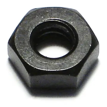 1/4"-20 x Hex Nut Coarse Thread, Black Oxide, Black 