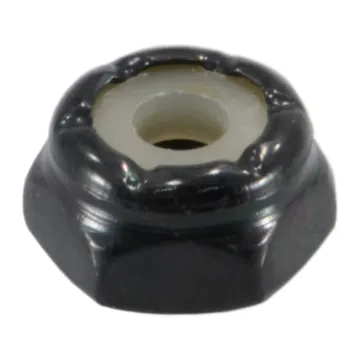 6-32 Nylon Lock Nut Coarse Thread, Black Oxide, Black 