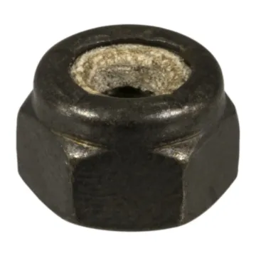 1/4"-20 Nylon Lock Nut Coarse Thread, Black Oxide, Black 