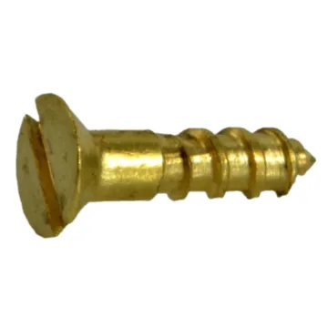 #0 x 1/4" Slotted Flat Head, Wood Screw, Brass 