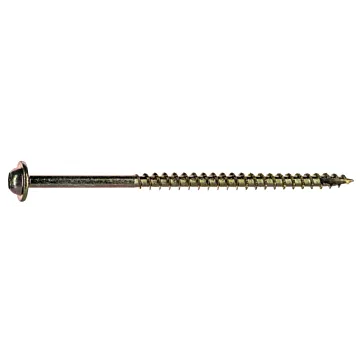 #9 x 3-1/2" Star Truss Head, Wood Screw, Yellow Zinc (Bulk Box 1 lb)