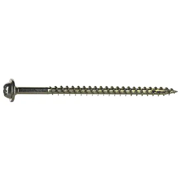 #9 x 3" Star Truss Head, Wood Screw, Yellow Zinc (Bulk Box 1 lb)