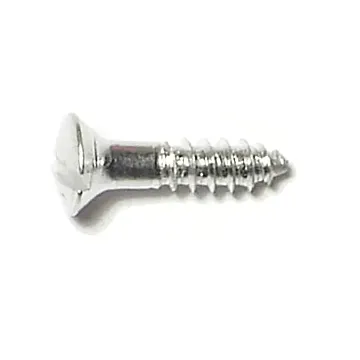 #4 x 1/2" Slotted Oval Head, Wood Screw, Aluminum