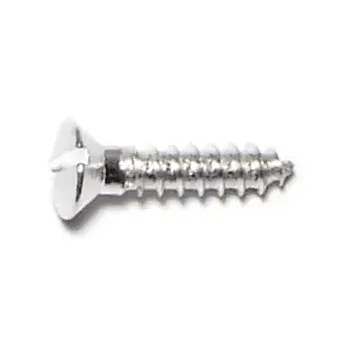 #6 x 5/8" Slotted Oval Head, Wood Screw, Aluminum