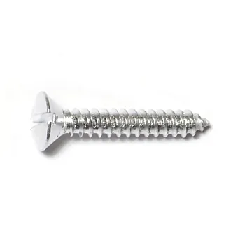 #8 x 1" Slotted Oval Head, Wood Screw, Aluminum