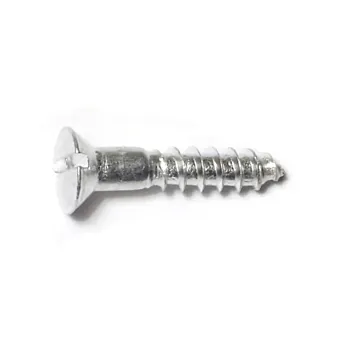 #10 x 1" Slotted Oval Head, Wood Screw, Aluminum