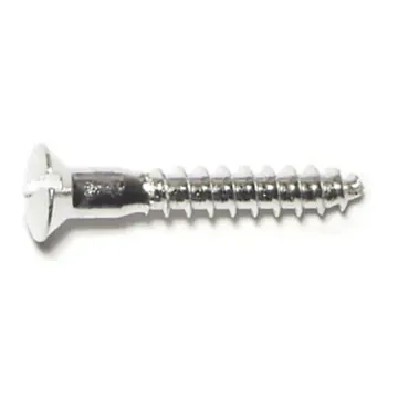#10 x 1-1/4" Slotted Oval Head, Wood Screw, Aluminum