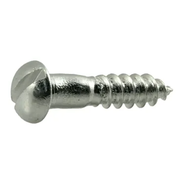 #4 x 1/4" Slotted Round Head, Wood Screw, Aluminum