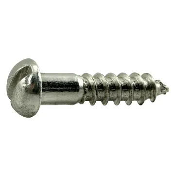 #8 x 3/4" Slotted Round Head, Wood Screw, Aluminum