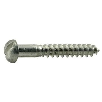 #6 x 1" Slotted Round Head, Wood Screw, Aluminum